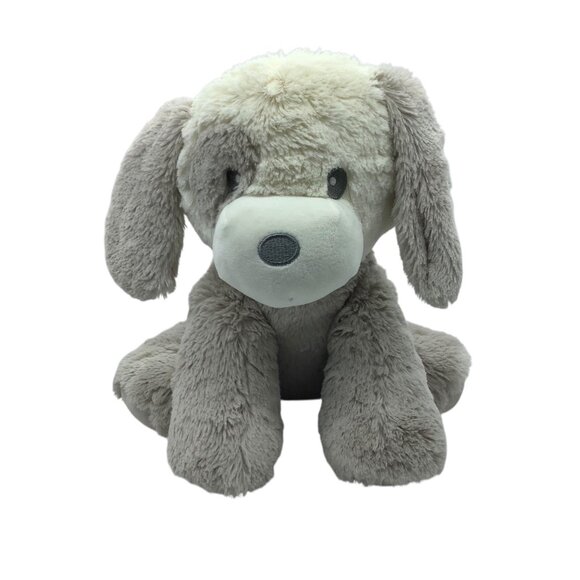 Kellytoy Kelly Baby Puppy Dog Rattle Plush Soft Stuffed Animal Grey Cream 11.5” - Picture 1 of 6